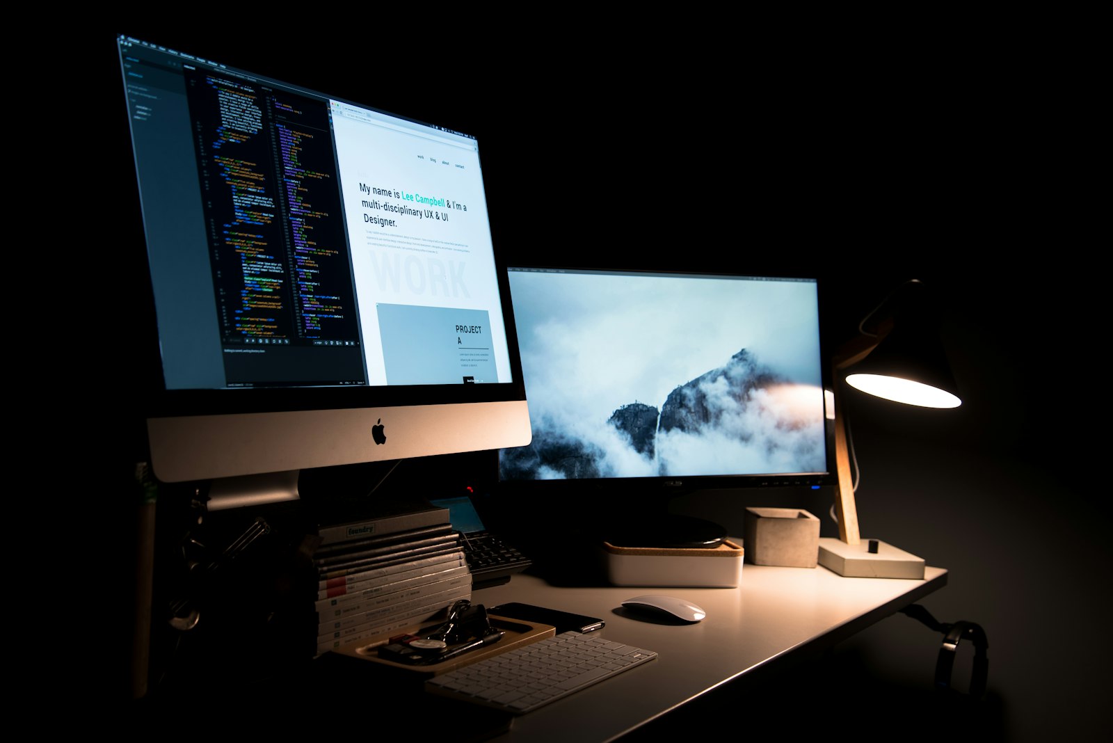 Developer workspace with Django Python code