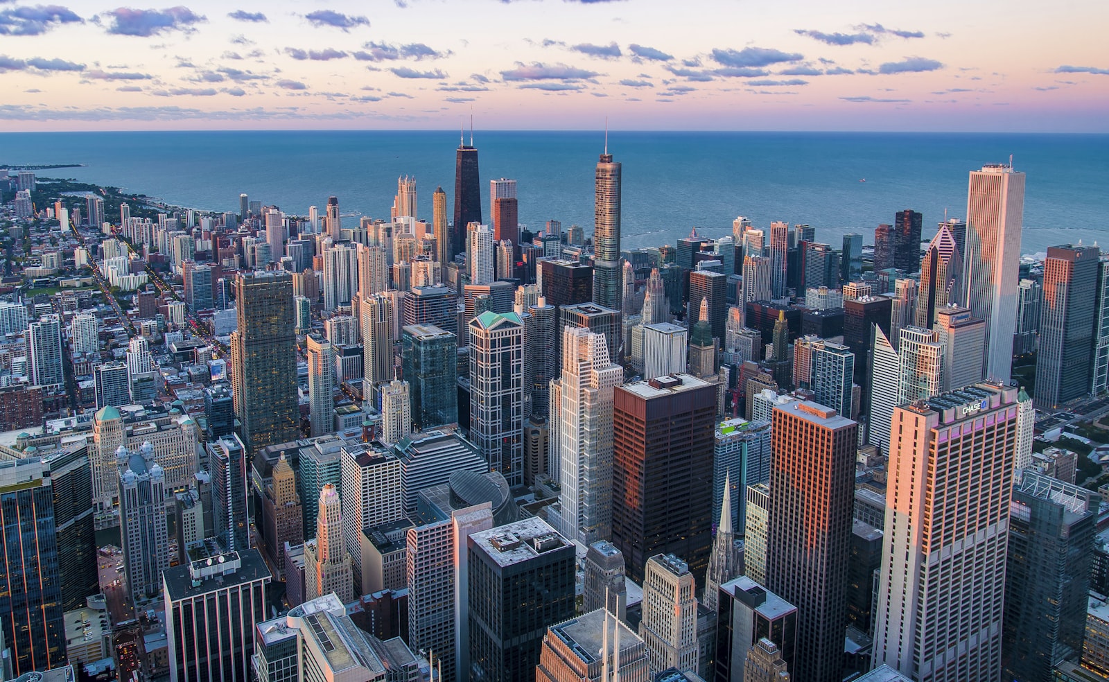 City skyscrapers representing global PHP development services